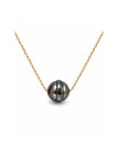 Collier or Mo perles de tahiti cerclée Moea Perles - 1