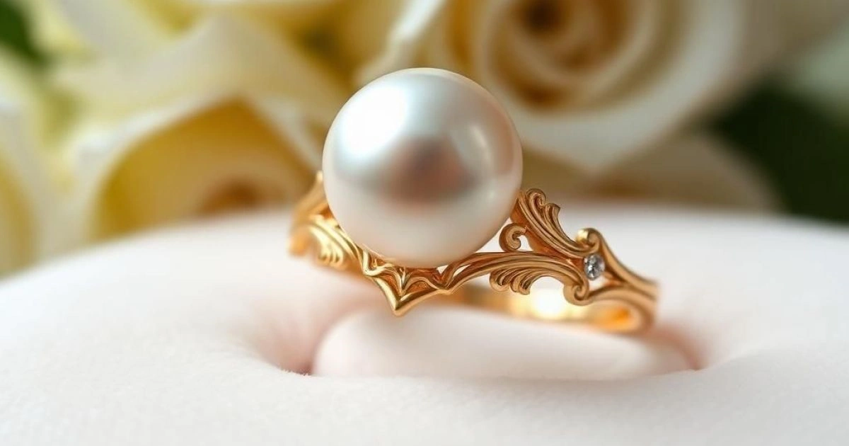 bague en perle de fiançailles