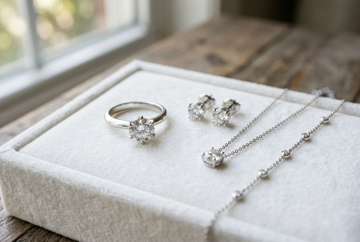 Collection de bijoux en platine