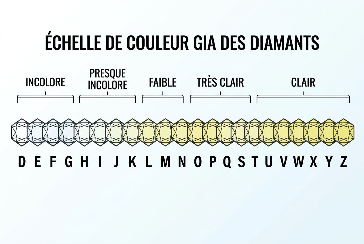 Échelle de couleur GIA des diamants D à Z