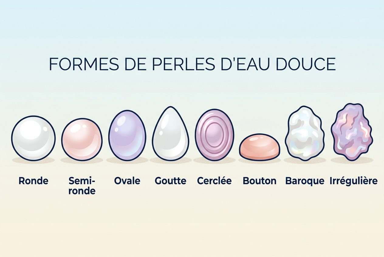 Les huit formes principales des perles d'eau douce