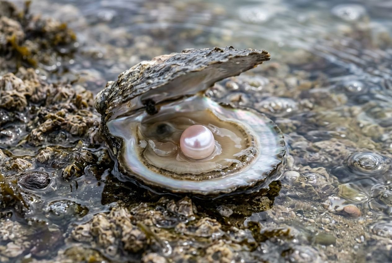 Huître perlière avec perle akoya