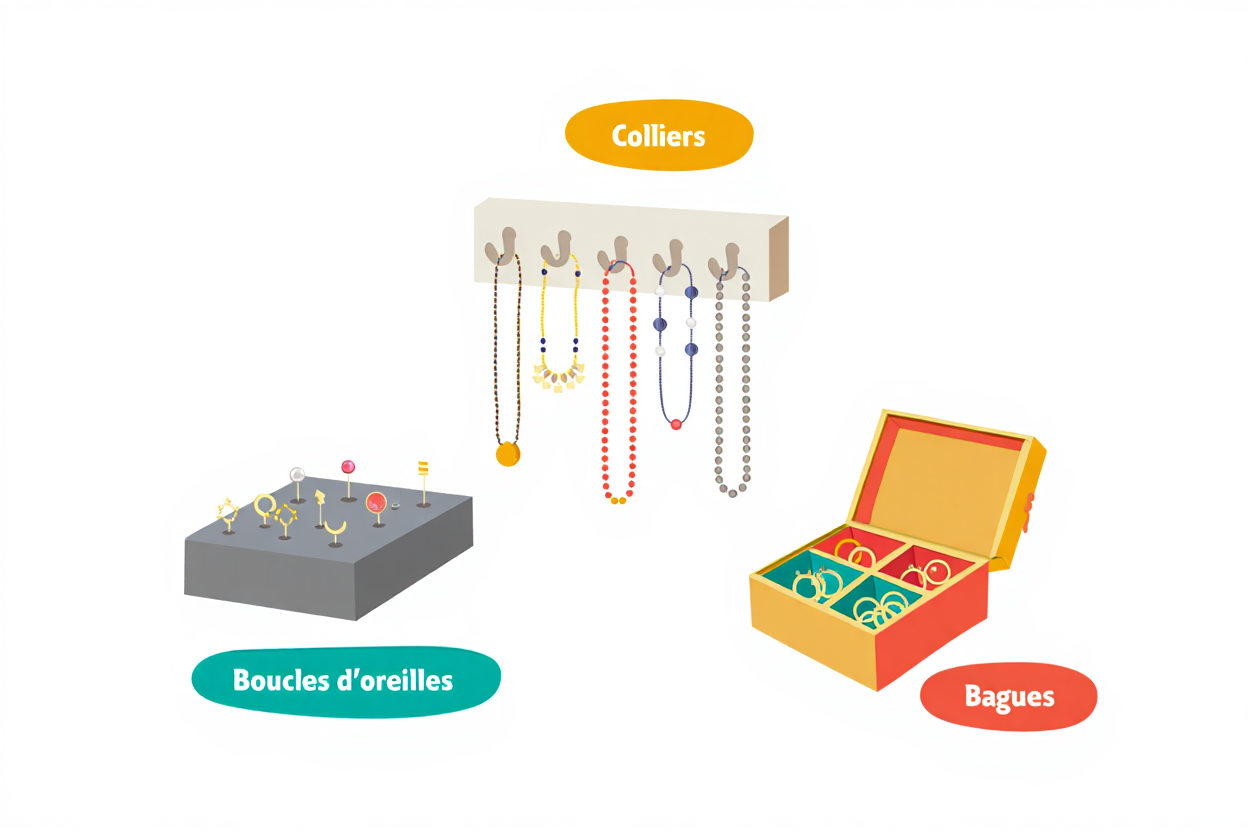 Organisation des bijoux en perles par type