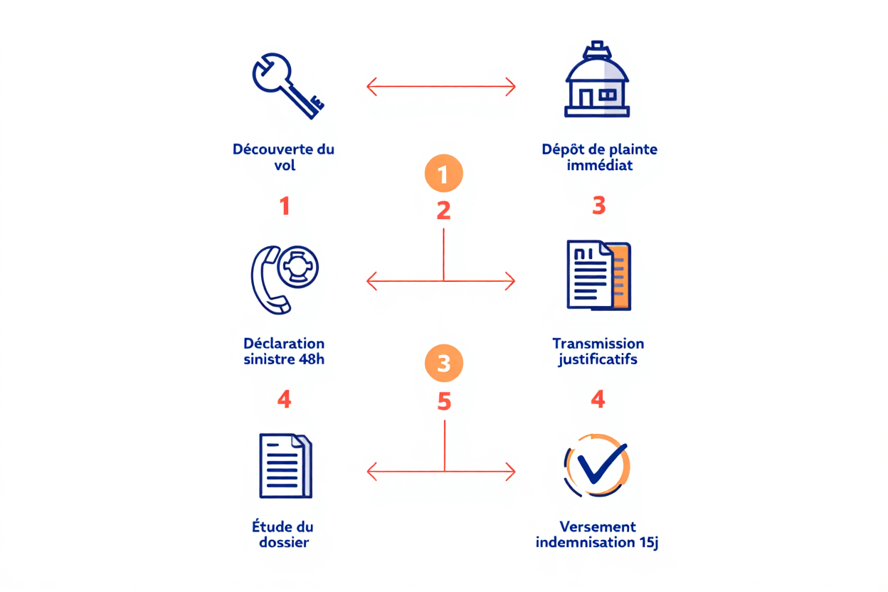 Processus déclaration et indemnisation vol bijoux