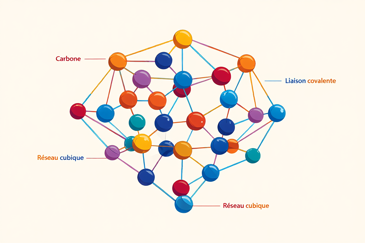 Structure cristalline du diamant
